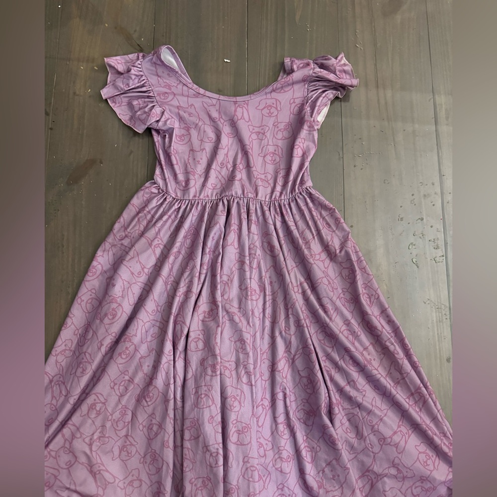 Perfect Pre Owned Dot Dot Smile Purple Dog Face Empire Dress Size 8/10